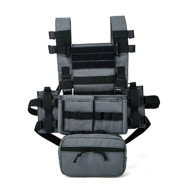 Men's Multicam Hunting MK3 Tactical Chest Rig Harness Modular Lightweight Military Airsoft Vest w/ 5.56 Mag Pouch Pantiball Gear