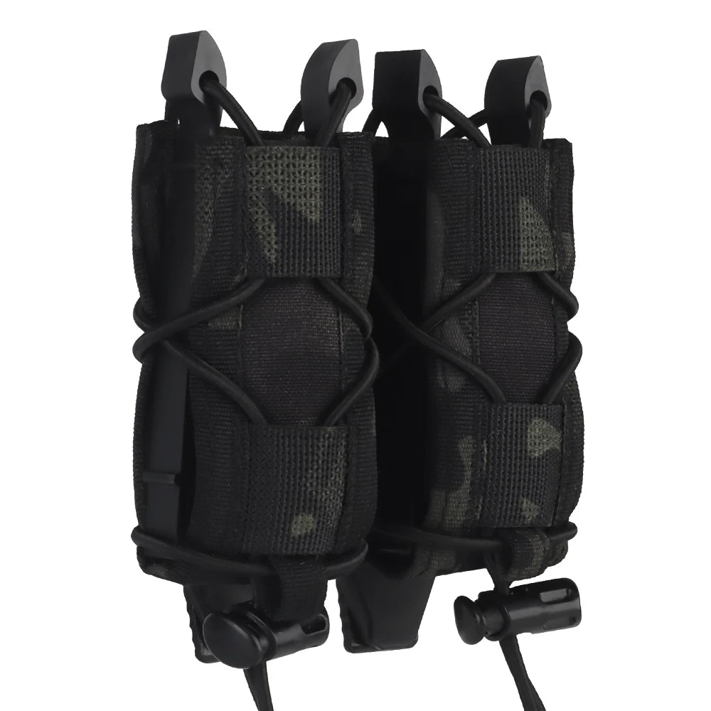 .45 9mm Double Magazine Pouch for Airsoft AR15 AR10 M4 M16 Tactical Molle Double-Layer Mag Pouches Universal Cartridge Holder