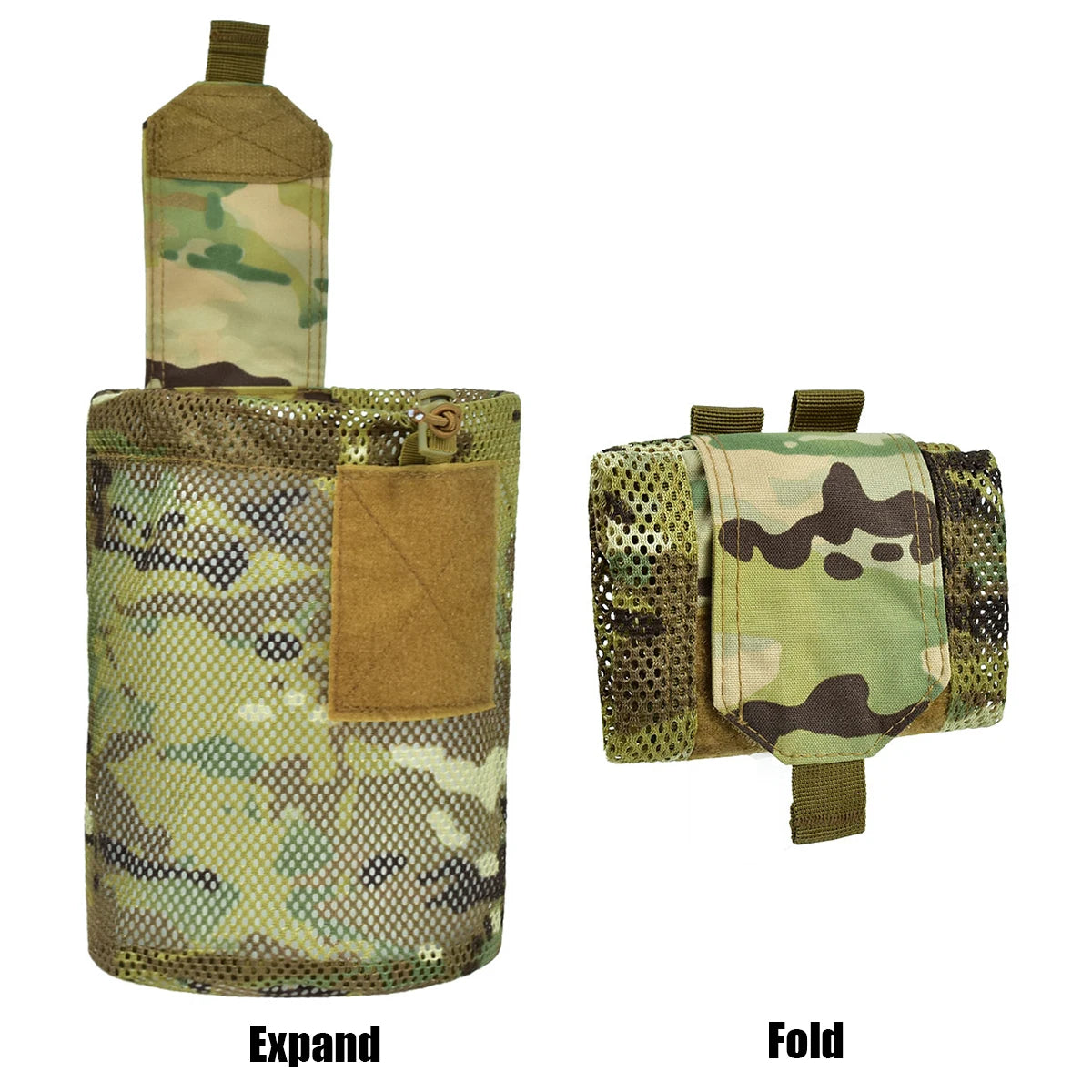 New Roll-Up Mag Mesh Dump Pouch Magazine Mini Foldable Net Pocket EDC Tactical Outdoor Sport Hunting Bags 500D