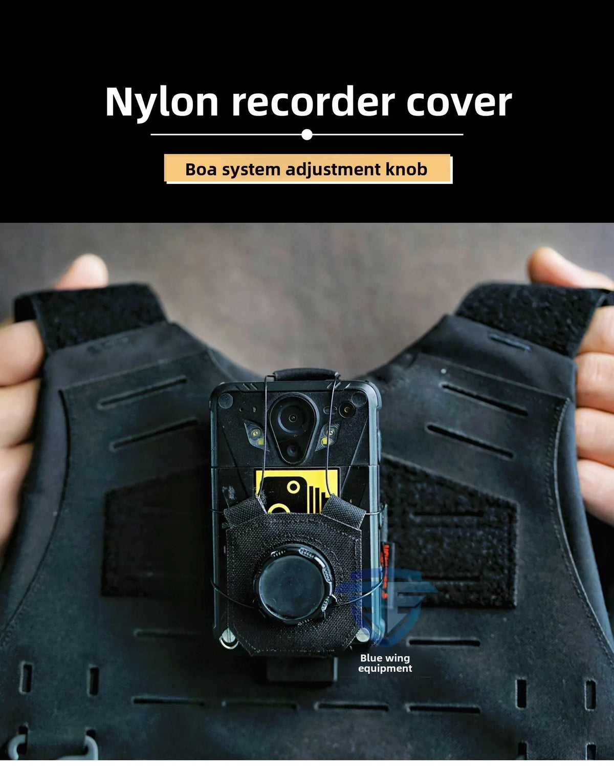 MOLLE Tactical Body Camera Pouch BOA Adjustment Recorder Protector Backpack Accessory Bag