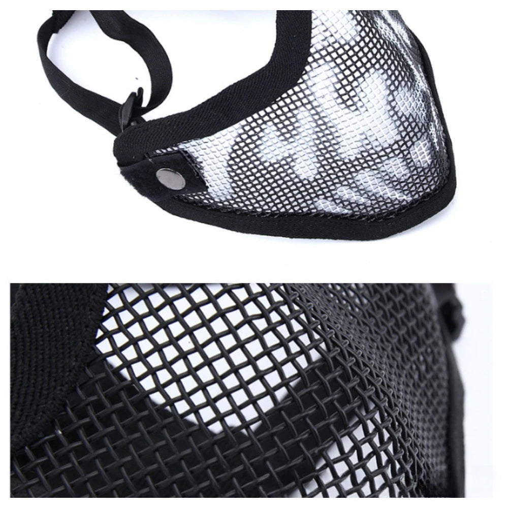 Steel Mesh Half Face Protective Mask Breathable Outdoor Training Face Guard for Airsoft Sports Activities 보호 마스크