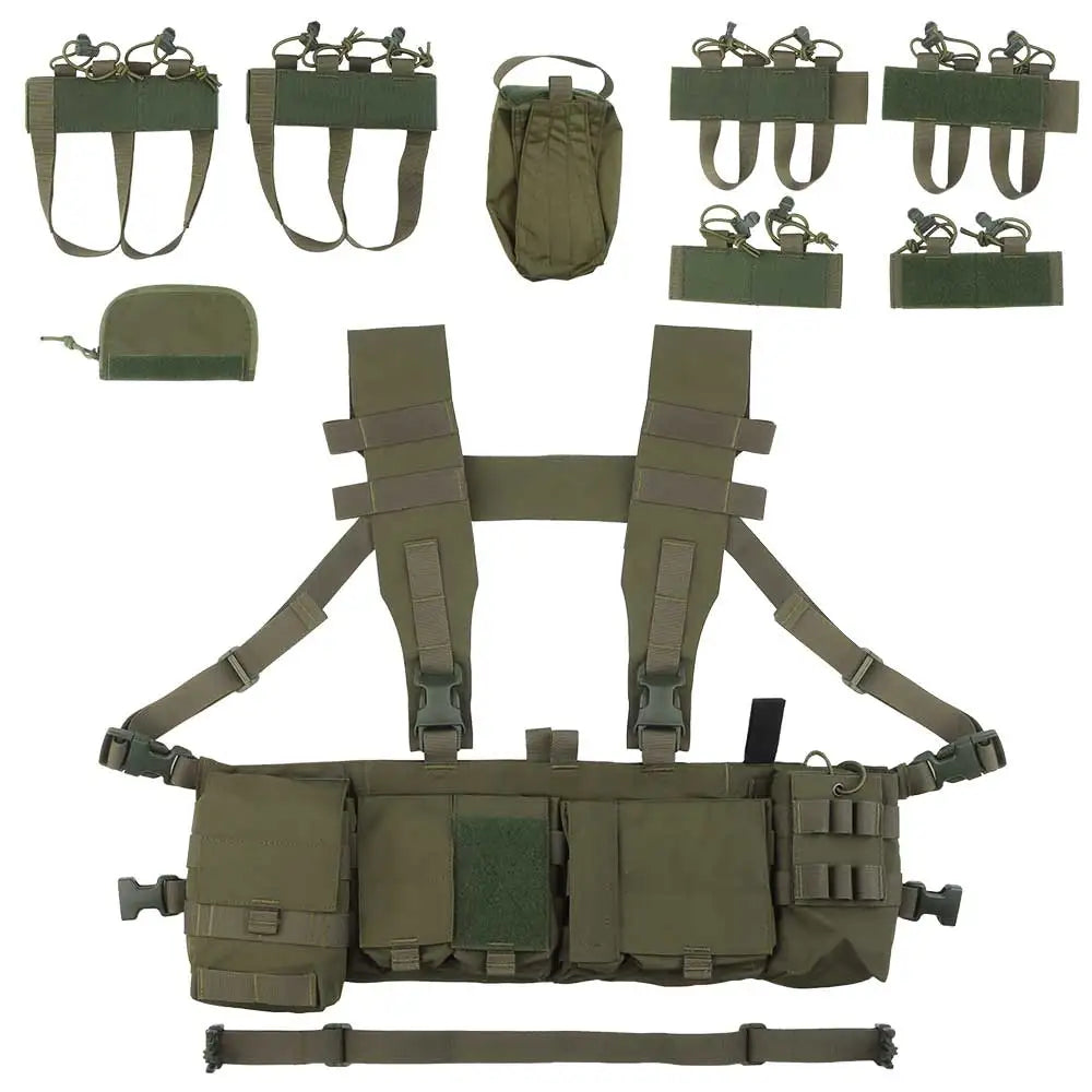 Uw Tactical Patrol Chest Hanging Hunting Vest Patrol Bag with 8 Internal Function Expansion Storage for Wireless Magazine Bag