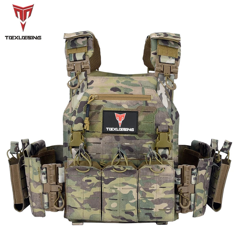 New Combat Vest 6094 Quick Detachable Light Laser Cut Tactical Vest Black Gear To Carry Airsoft Carrier Combat Equipment