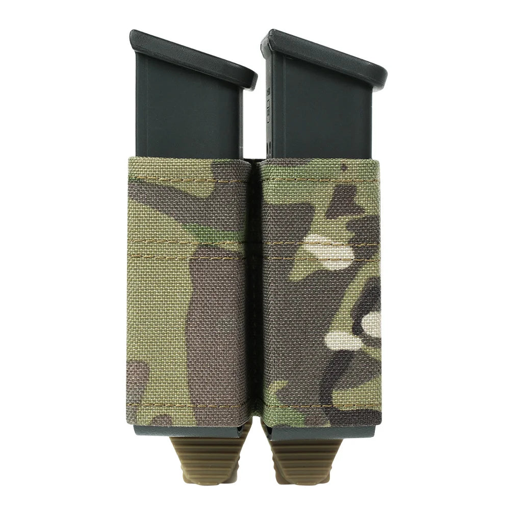 FAST 9MM Pistol Single/Double Magazine Pouch MOLLE Mag Pouch with Quick Release Kydex Insert for M9 P226 HK USP