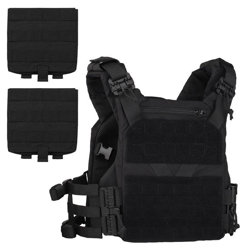 /K19 Full-Size Hunting Vest Plate Carrier Fit for 80-110 cm, MOLLE Quick Release Fast Adjust Cummerbund Chest Rig