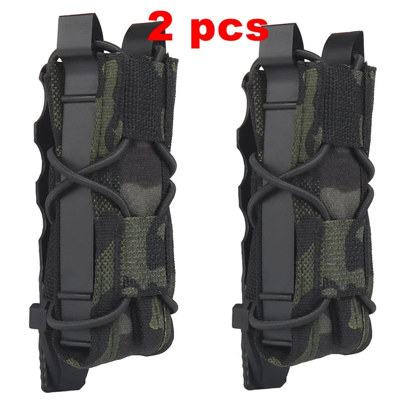 2pcs 9mm Tactical Magazine Pouch Pistol Fast Mag Carrier Holder for Belt Molle Sytem Hunting Pouches