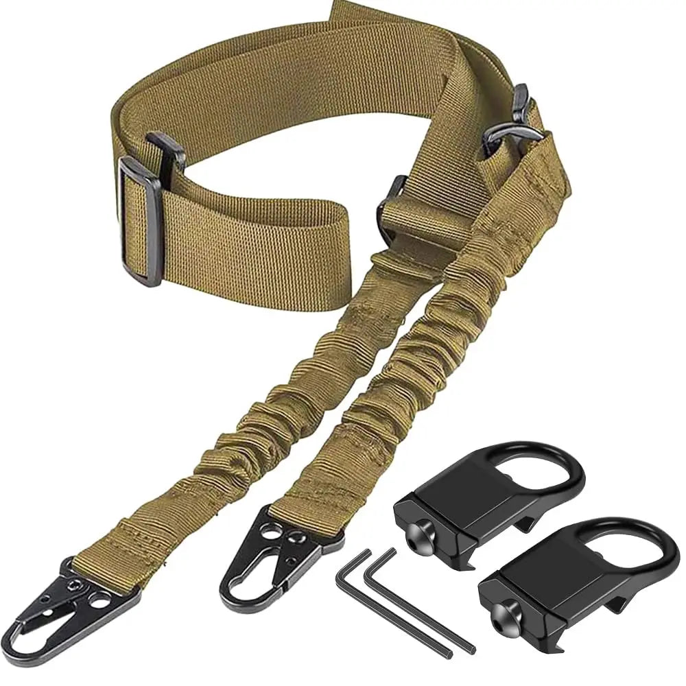 Tactical Two Point Sling-2 Picatinny QD Sling Swivel Mounts Adjustable Shoulder Strap for Rifles-Quick Release and Mounting Base