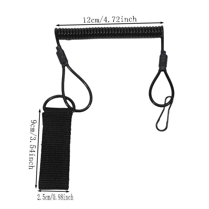 Elastic Lanyard Rope Tactical Anti-lost Spring Safety Strap Gun Rope For Key Ring Chain Flashlight Hunting Accessories