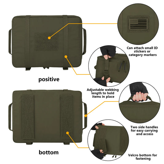 KRYDEX Tactical Modular Pouch Travel Outdoor Packing Organizer 70D Nylon Packing Cubes Waterproof Camping Luggage Bags 4pcs Set