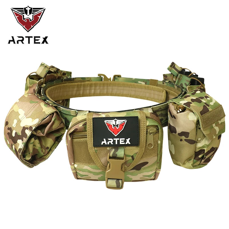 ARTEX Outdoor Battle Belt Sets Duty Belts Law Enforcement Airsoft Utility Belt with Accessories Pouches
