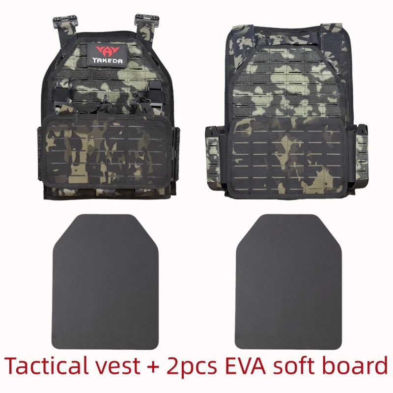 Multicam Camo Tactical Vest Quick Release Molle Modular Protective Vest for Outdoor CS Wargame Hunting yakeda 6094