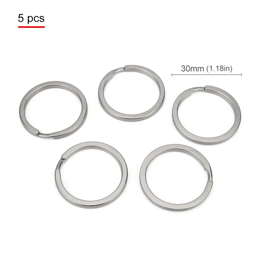 5pcs Titanium Alloy Key Ring 18mm/30mm Keychain Outdoor Tool EDC Buckle Accessories