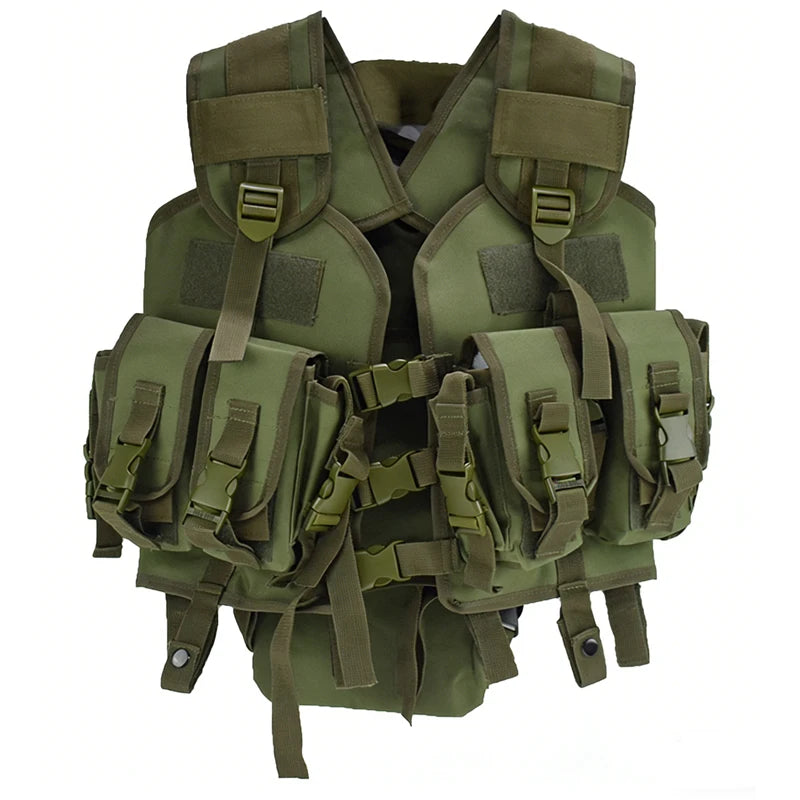Tactical Vest Outdoor Men Airsoft Paintball Body Armor with Water Bag Camouflage Combat Vest