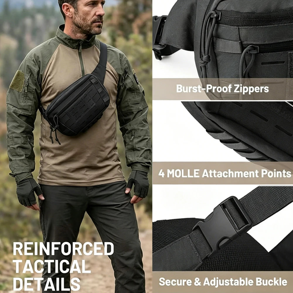 Tactical Pistol Gun Bag Concealed Carry Gun Fanny Pack Pistol Holster Bag Quick Release Handgun Pouch EDC Shoulder Sling Bag