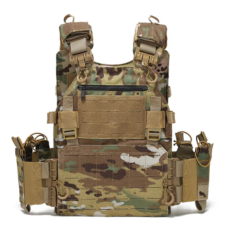 E kaevixdio Outdoor training vest multi-functional MOLLE expansion convenient quick release vest waterproof and wear-resistant