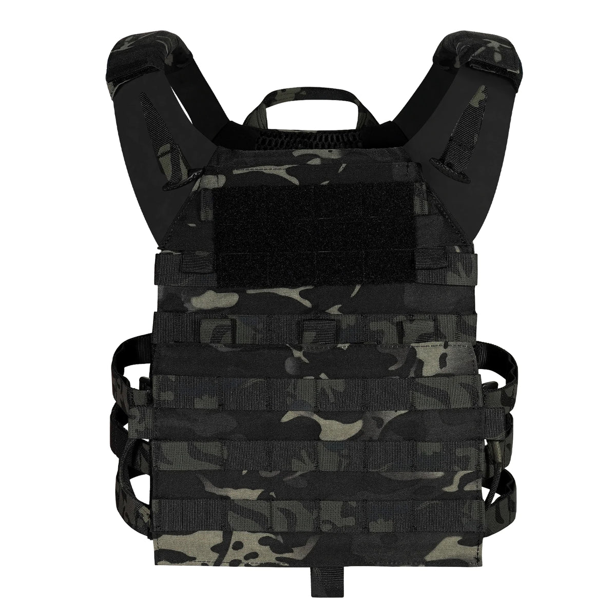 KRYDEX Tactical MOLLE Vest 500D Nylon JPC 2 Jumper Plate Carrier with Front Flap Panel Hunting Paintball Plate Carrier