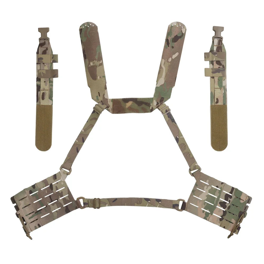 Tactical ARC Chest Rig Kit MOLLE System Placard V3 Front Flap Mag Pouch Installed On Vest with Quick Release Clasp Mount
