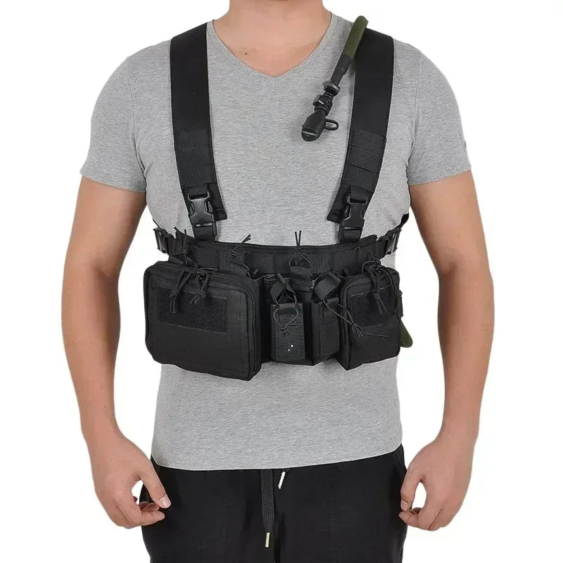 Molle System Chest Rig Tactical Vest CS Match Military Gear Pack Magazine Pouch Holster Waist Men Nylon Swat
