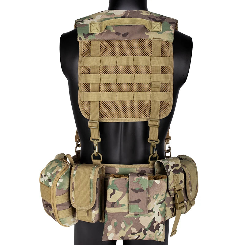 Yakeda Tactical Chest Rig Hunting Vest Harness Camo Outdoor Training Vest Molle Mag Pouches Men Tactical Chest Rig