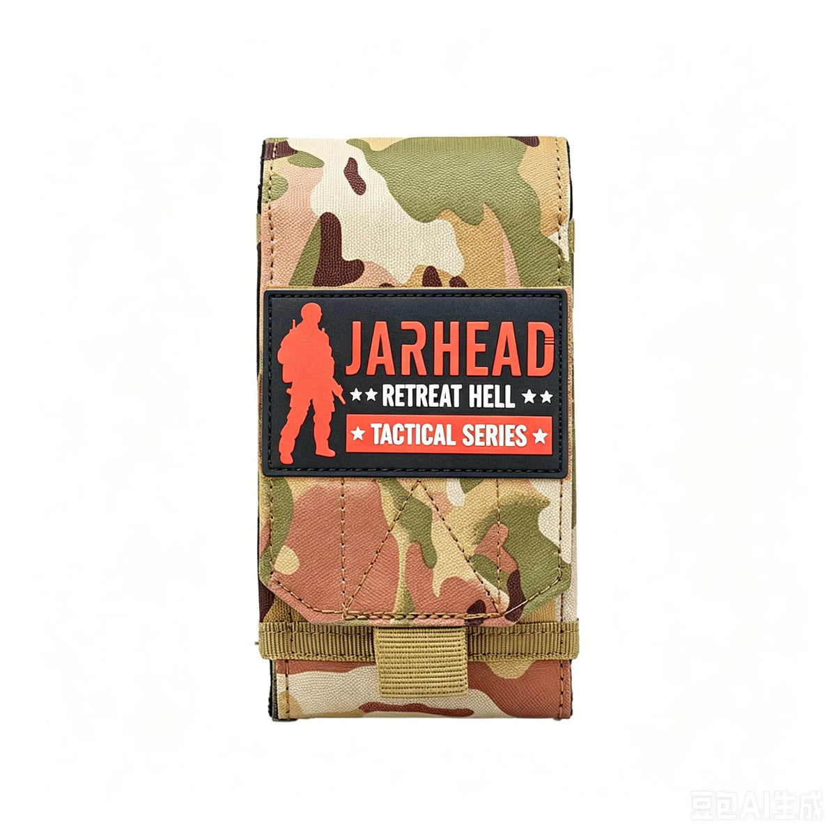 Outdoor Tactical Double MOLLE Cell Phone Pouch with Personalized Badge Belt EDC Pouch Holder Waist Accessories Mobile Phone Pack