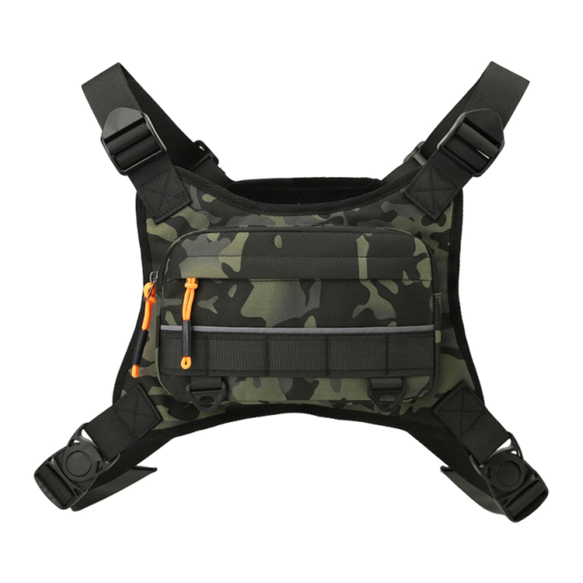 Tacti-cal Chest Bag Men Running Front Vest Backpack Rig Pouch Hiking Cycling Outdoor Camping Fishing Hunting Travel Molle Bag