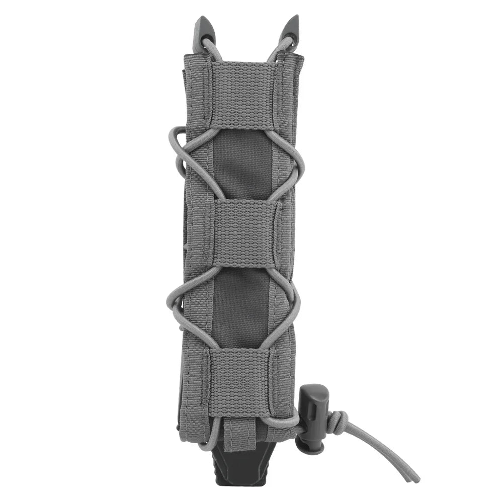 Tactical 9mm Extended Pistol Magazine Pouch Submachine Gun Long Single Mag MOLLE Malice Clip MP5 MP7 UMP45 Airsoft Accessories