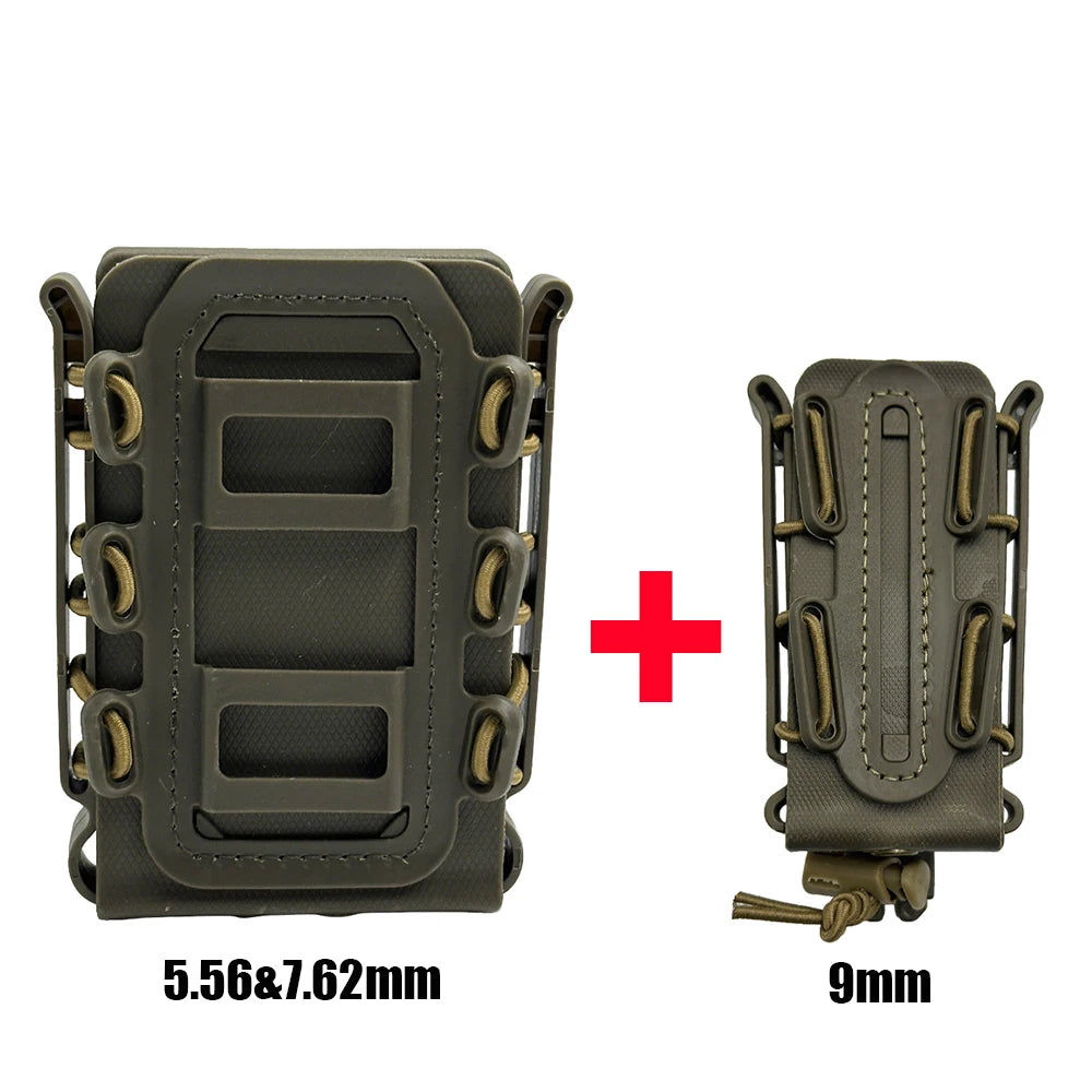 NEW Tactical 5.56mm & 7.62mm Magazine Pouch 9mm Pistol Molle Mag Pouch Soft Shell Mag Pouch