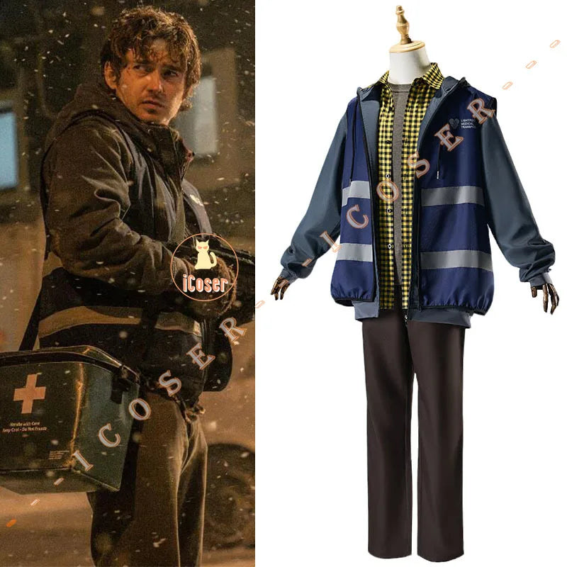 2026 Movie Resident Evil Bryan Cosplay Costume Wig Outfit Wool Hat First Aid Bag Lightfoot Medical Transport Halloween Women Men