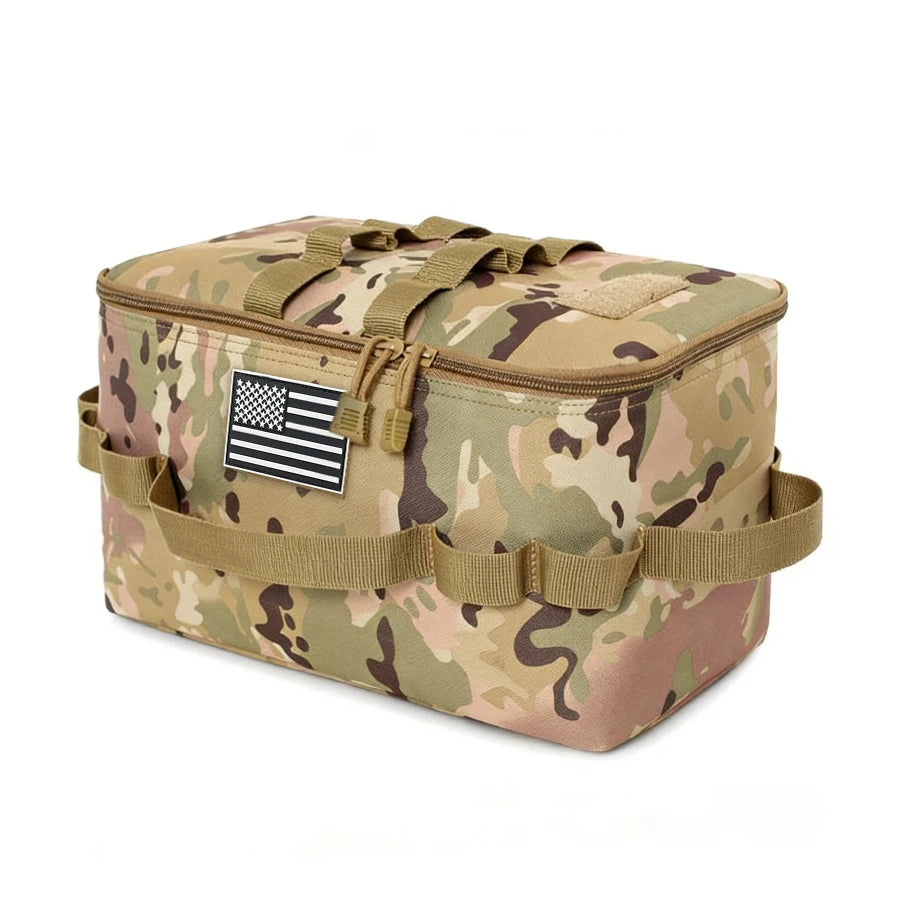Portable Camping Cookware Storage Bag Detachable Divider Outdoor Picnic Tableware Organizer Bag Large Capacity Travel Kitchen Ge