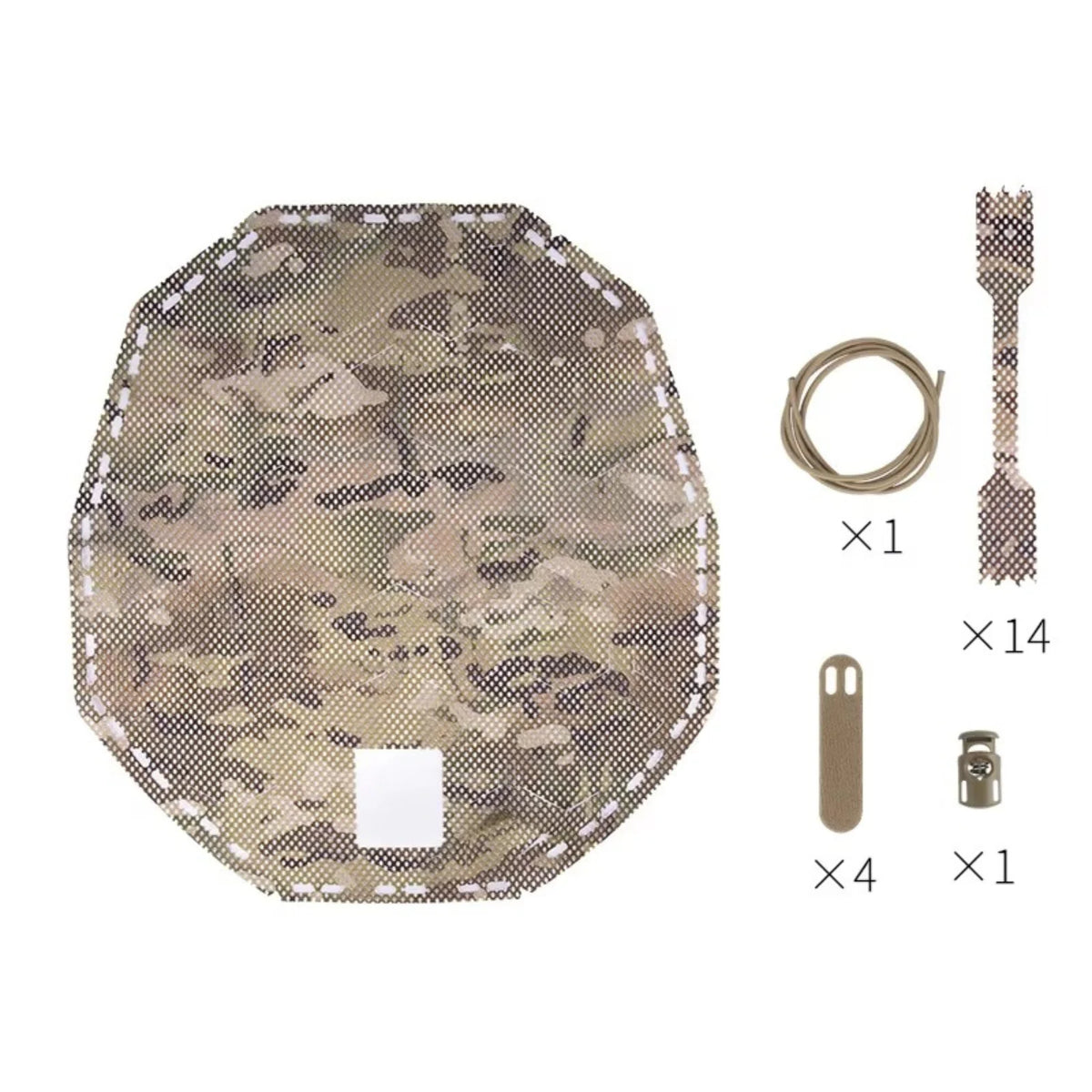 Tactical Lightweight Mesh Helmet Cover, Breathable Fast Helmet Camouflage Cover for Hunting Airsoft Training Wargame