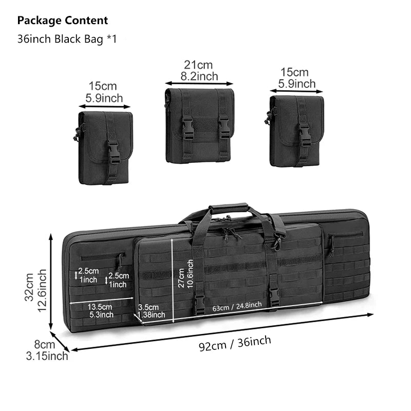 Tactical Rifle Case Backpack Waterproof Carbine Protect Rucksack 42 46inch Airsoft Portable Bags for Hunting Black