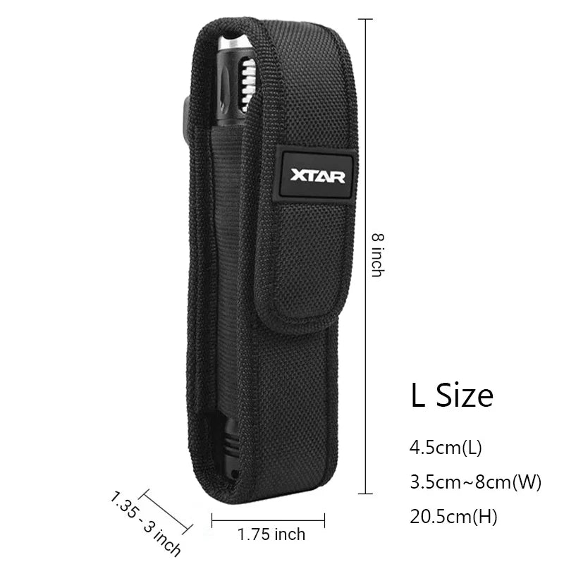 5"-8" XTAR T220 Fenix Flashlight Pouch Molle LED Torch Holster Outdoor Work Hunting Camping Hiking Multitool Flashlight Pouch