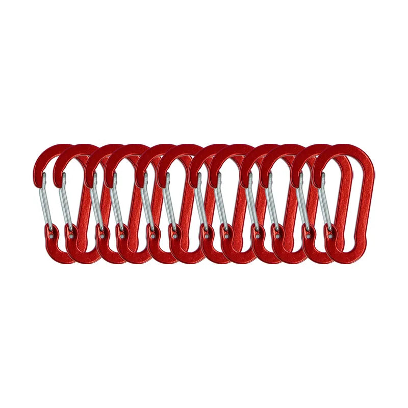 12PCS Carabiner Clip Set Tourist Small Hooks Outdoor Fishing Camping Cycling Hiking Multi Tool Keychain Buckle Karabiners