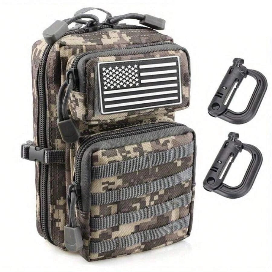 Tactical Molle Zippered Pouch EDC Waist Pack Medical IFAK Small Tool Bag for Hunting Hiking Fishing