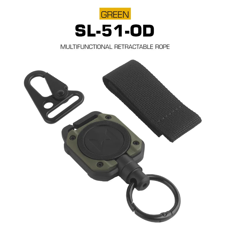 Tactical Multifunctional Retractable Rope Lightweight & Portable Hunting Airsoft Training Gear Battle Belt Plate Carrier
