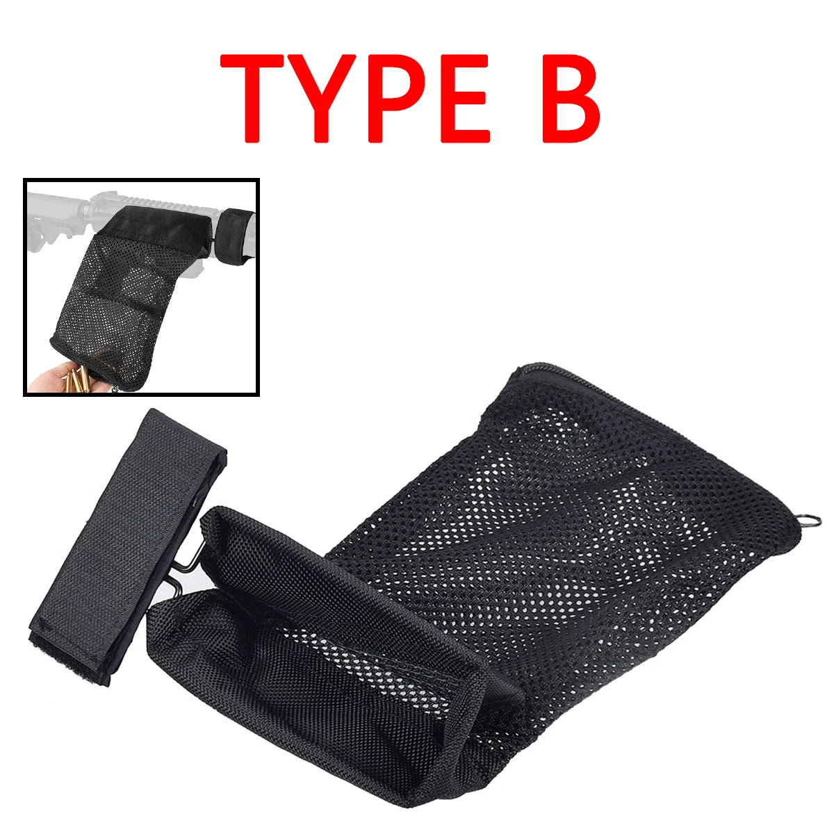 Hunting Bullet Shell Bag Detachable Ammo Brass Shell Catcher Mesh Trap Nylon Mesh Bag Capture Shell Quick Release Recovery Bags