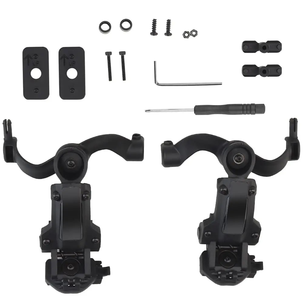 BOOIU Tactical Headset Holder Fast Helmet Rail Mount Adapter Multi-Angle Rotation Pickup Headphone Bracket OPS CORE ARC/Wendy