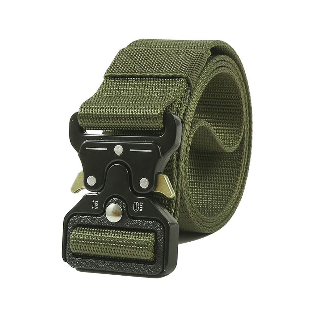 Men's Hunting Belt Quick Release Alloy Buckle Outdoor Sports Hiking Camping Belt Durable Waist Belt for Adventure Activities