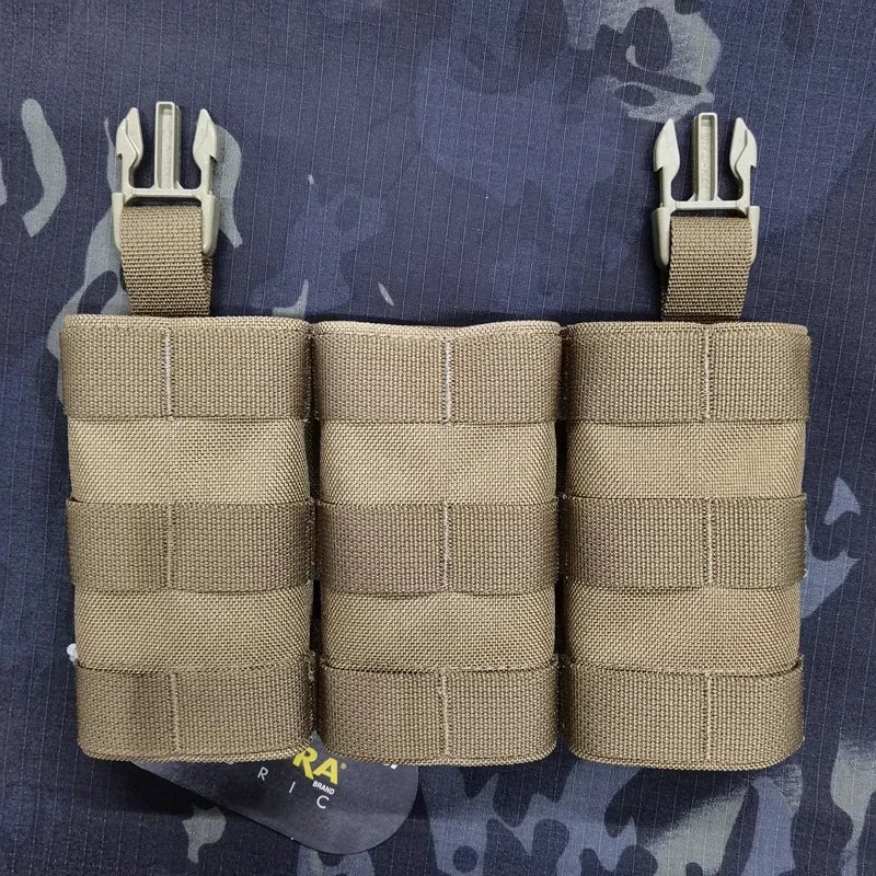 FAST 5.56 Triple Magazine Pouch Front Panel Tactical Vest Expansion Accessories M4 AR15 FCSK Magazine Rack Vest Accessories