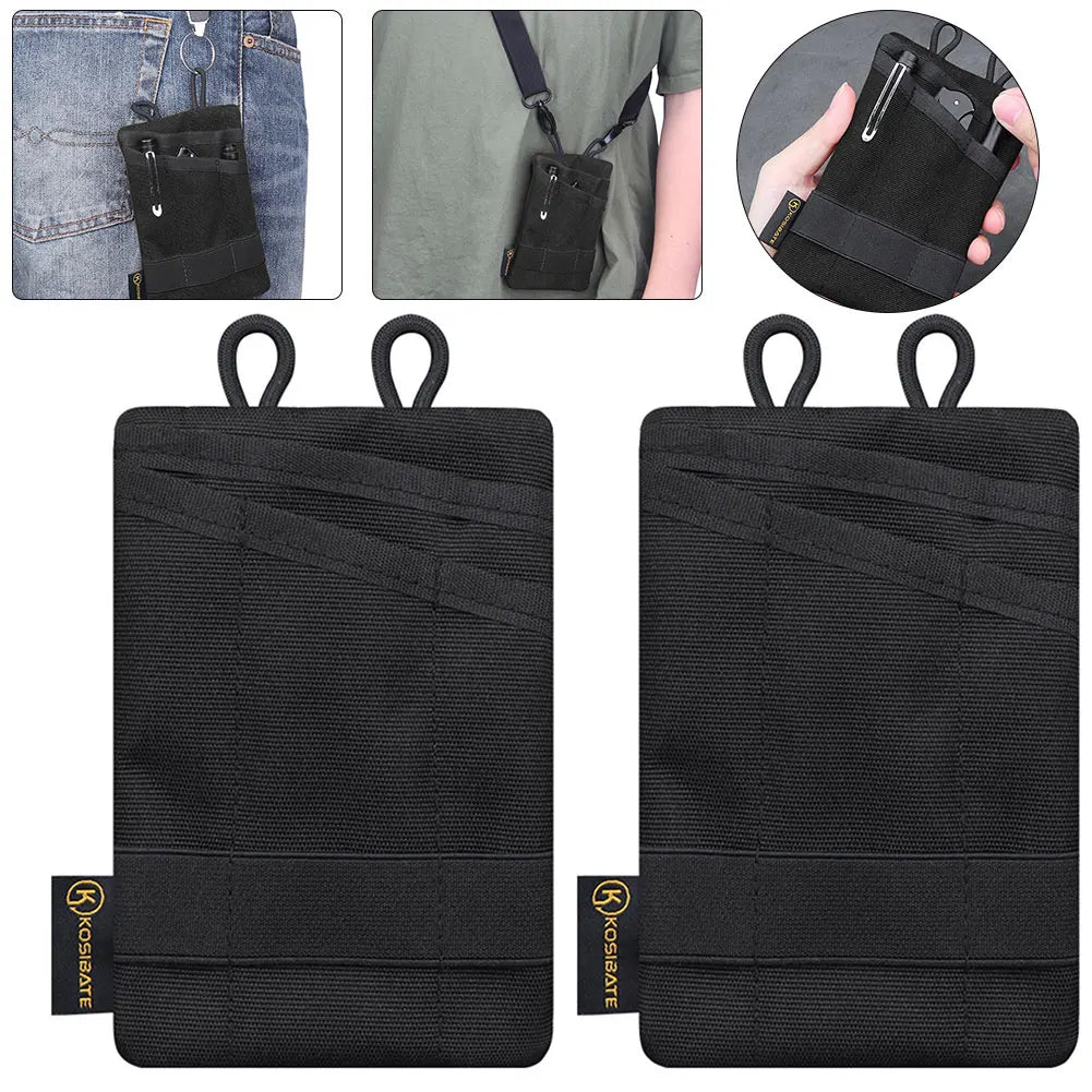 2Pcs Mini Pouch Sundries Bag Multifunctional Storage Bag Purse (Black)