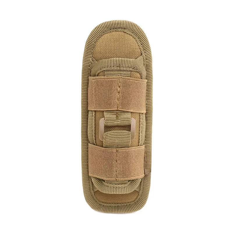 Tactical Flashlight Pouch Holster with Rotatable Holder And Belt Clip - 360 Degree Carabiner Reel Clip for Tactical Torch Carry