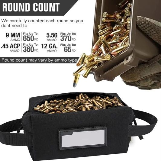 1000D Tactical Ammo Bag for Rifle/Pistol - Bullet Carrier, EDC Tool Pouch, Hunting Shooting Gear, Multi-Function Storage
