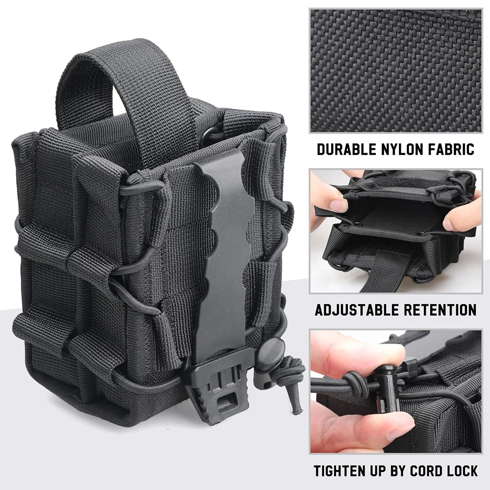 Tactical Molle Double Handcuff Holster Folding Rigid Handcuff Law Enforcement Cuff Holder Outdoor Handcuff Pouch for Duty Belt