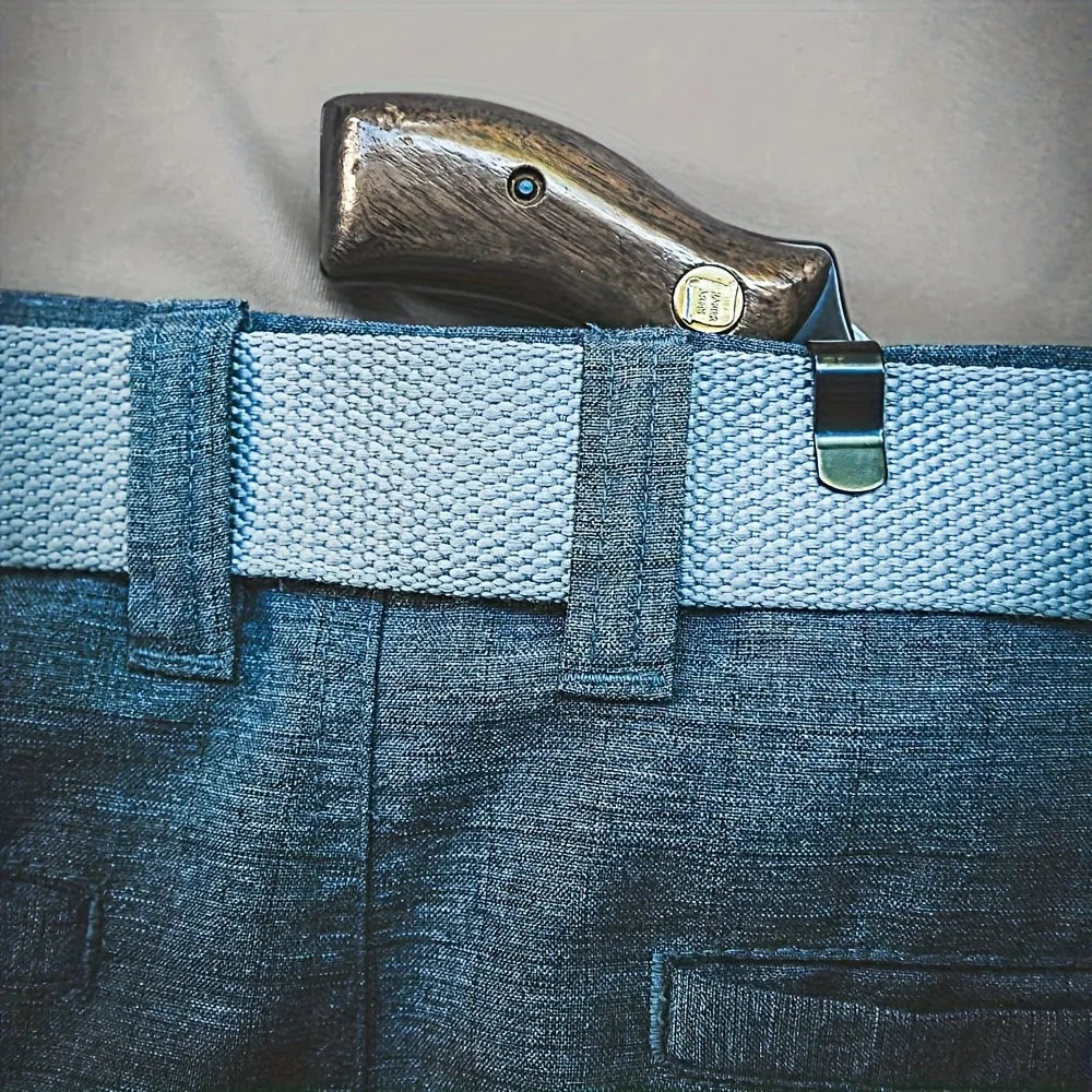 Universal Gun Belt Clip for Revolvers, Minimalist Inside Waistband Concealed Carrying for IWB Holster Clip, Ambidextrous Design