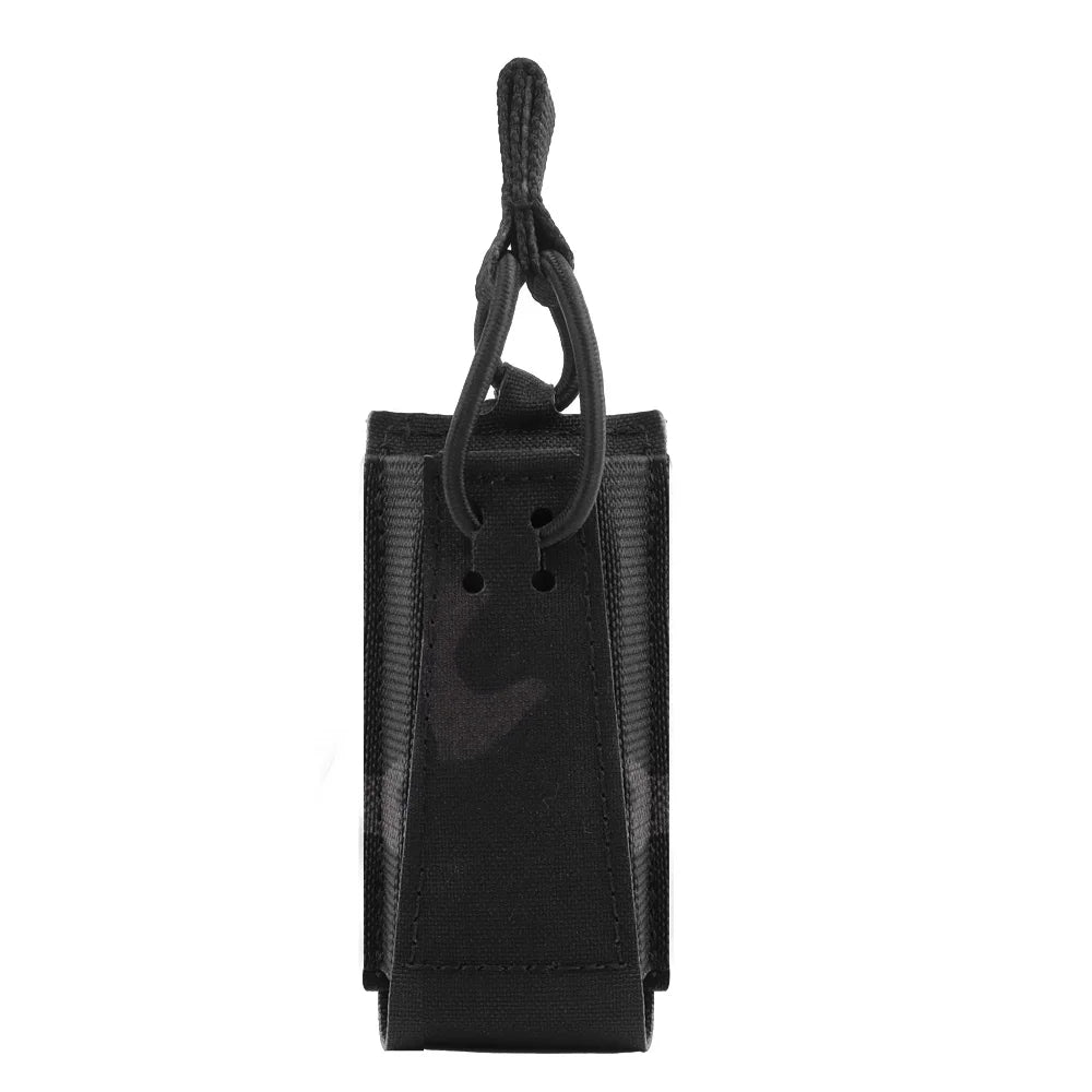 Tactical Single Pistol 9mm Magazine Pouch with Bungee Retention for Glock SIG P320 2011 HK MAG Bag Plate Carrier Charger Holder