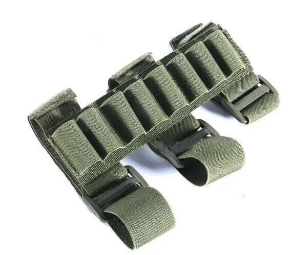 8 Round Rifle Stock Ammo Shell Holder 12/20 Shotgun Stock Arm Bag Hunting Magazine Pouch