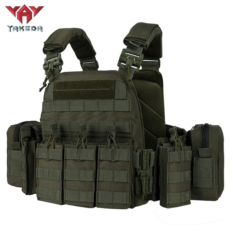 YAKEDA Tactical Plate Carrier Quick Release Quick Disassembly Training Vest, detachable and expandable, comfortable, breathable
