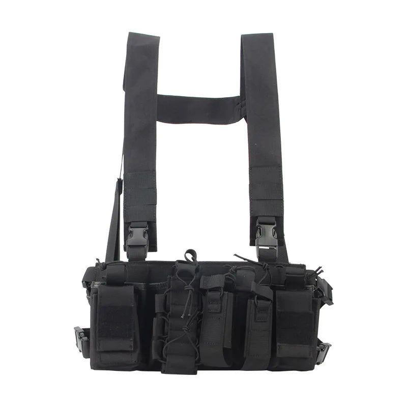 Radio Harness Front Pouch Tactical Chest Vest Holster Molle Vest Rig Bag Airsoft Hunting Radio Waist Pouch Adjustable