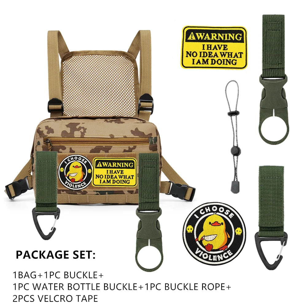 Outdoor Sports Chest Bag Motorcycle Bicycle Cycling Bag , Lightweight Molle Tactical Chest Bag for Running Hiking Fishing Travel