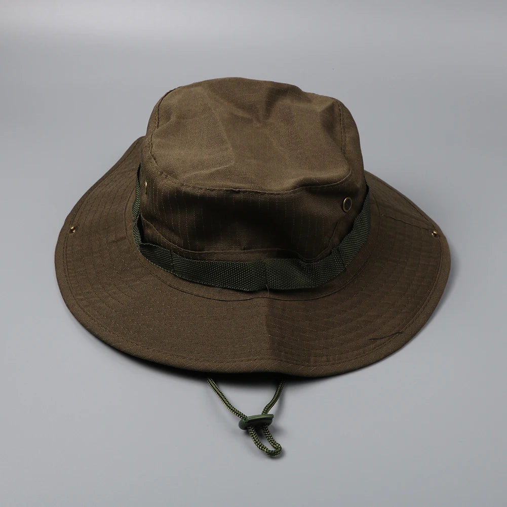 Camouflage Tactical Boonie Hats Camping Climbing Bucket Sniper Hat Men Outdoor Fishing Hiking Cap Sun Protective Boonie Caps